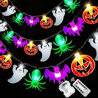 ハロウィン 飾り カボチャ ライト 【30球全長5M 電池式 点灯パターン8種類(ライト/ランタン)