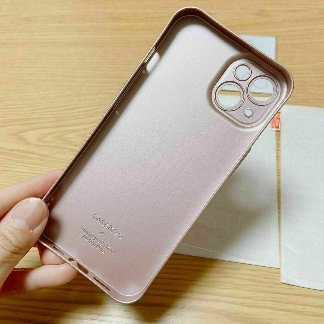 ＊iPhone 13 用 ケース ガラスフィルム付属 指紋防止 薄型 ピンク スマホ/家電/カメラのスマホアクセサリー(iPhoneケース)の商品写真