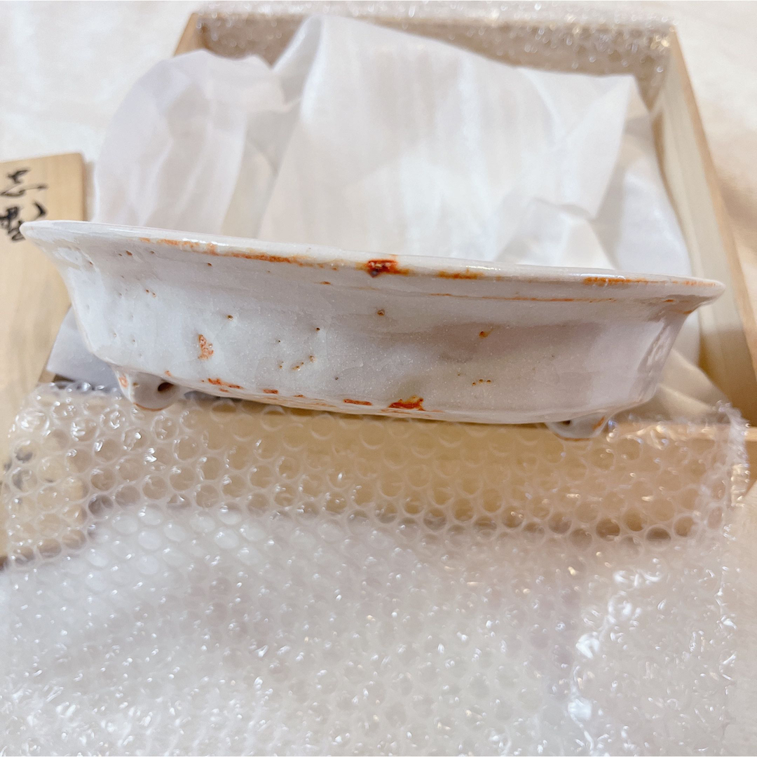 織部(オリベ)の新品未使用　志野　平正窯　高木典利　伝統工芸品陶芸　骨董品　陶芸焼物　大皿　鉢 インテリア/住まい/日用品のキッチン/食器(食器)の商品写真