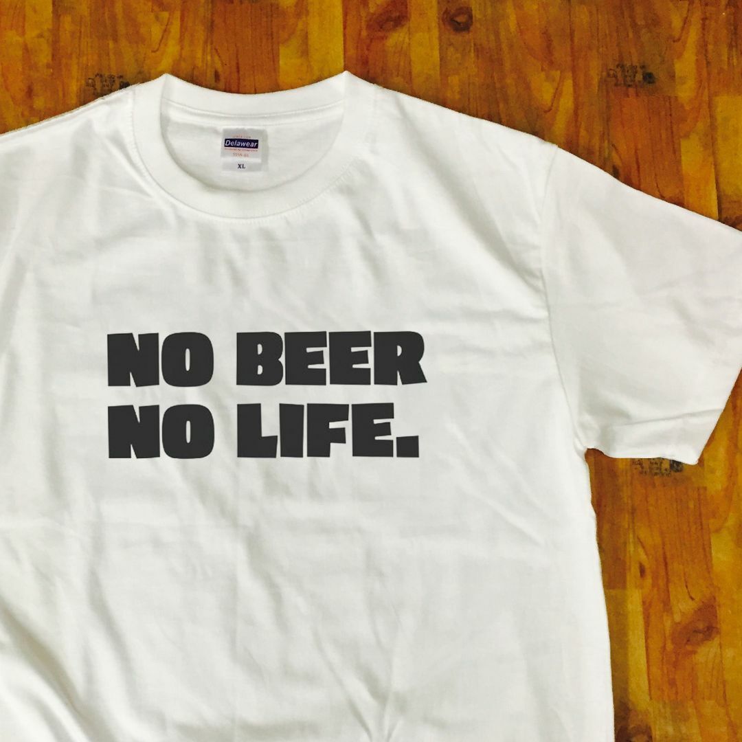 UnitedAthle(ユナイテッドアスレ)のビール好きTシャツ NO BEER NO LIFE. 白 XL 綿100 メンズのトップス(Tシャツ/カットソー(半袖/袖なし))の商品写真