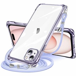 【カバー】iPhone 15 Plus 用 ケース クリア ショルダー iPho(その他)