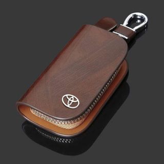 トヨタ(TOYOTA) キーケース レザー 革 キーカバー 高級 黒 3(キーホルダー)