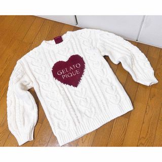 ジェラートピケ(gelato pique)のジェラピケ☆ハートアランプルオーバー☆美品(ルームウェア)