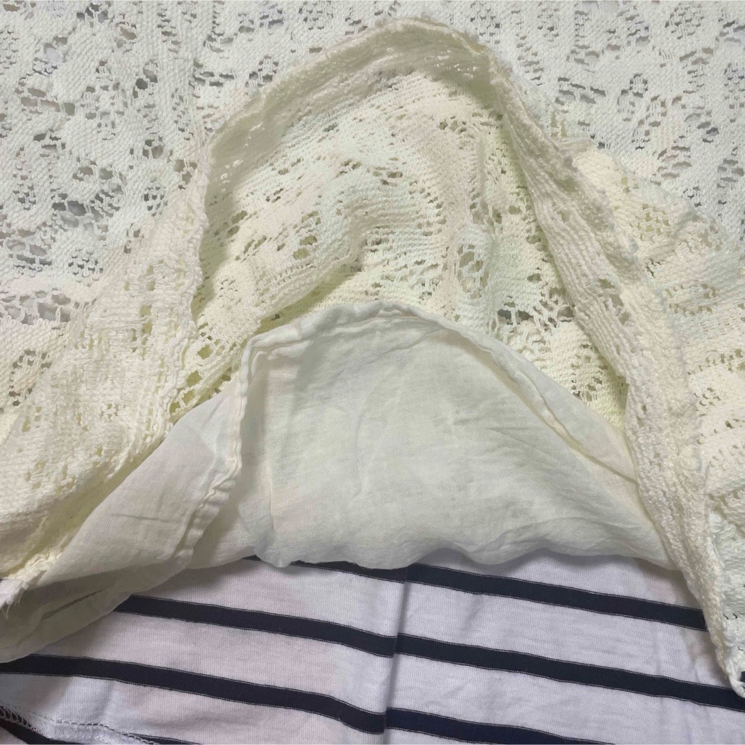 レース✖️ボーダーカットソー　トップス レディースのトップス(カットソー(半袖/袖なし))の商品写真