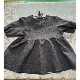 シマムラ(しまむら)のしまむら　ぺプラムブラウス　3L ブラック(シャツ/ブラウス(半袖/袖なし))