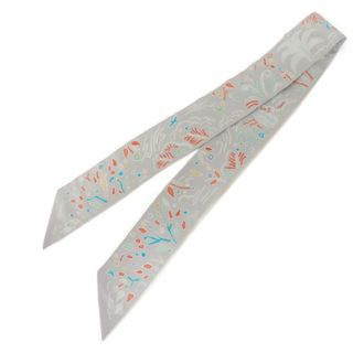 エルメス(HERMES)のHERMES エルメス ツイリー ISOLA DI PRIMAVERA ライトグレー マルチカラー 2本セット 2点セット 未使用 春の島 シルク グリスパール スカーフ(バンダナ/スカーフ)