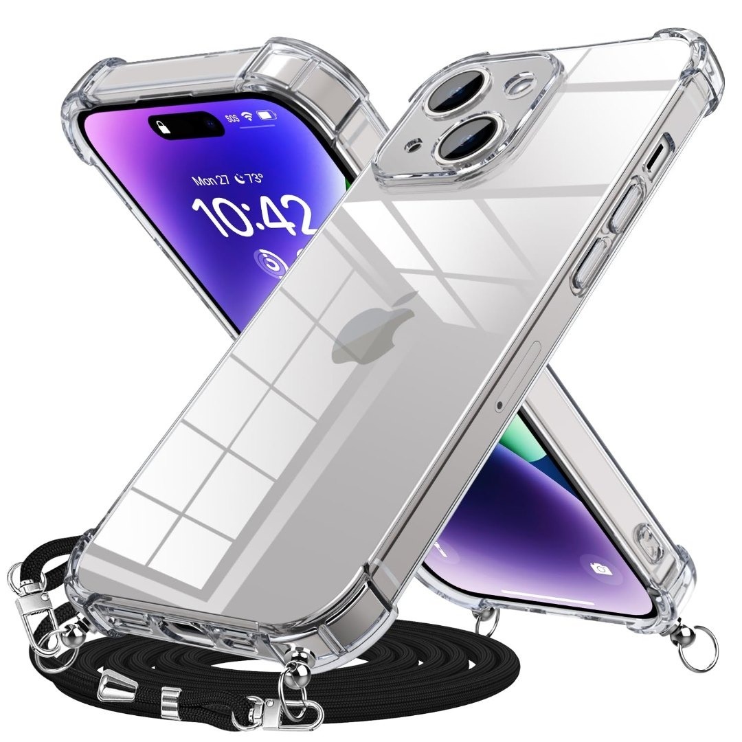 【カバー】iPhone 15 用 ケース クリア ショルダー ストラップ グラデ スマホ/家電/カメラのスマホアクセサリー(その他)の商品写真
