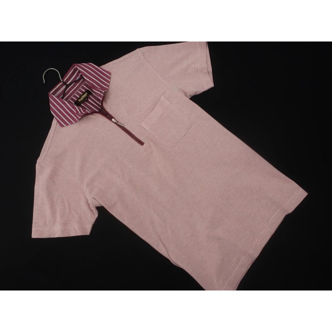 Paul Stuart(ポールスチュアート)のPAUL STUART ポールスチュアート ハーフジップ カットソー sizeM/赤 ■◆ メンズ メンズのトップス(Tシャツ/カットソー(半袖/袖なし))の商品写真