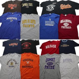 古着卸 まとめ売り カレッジ 半袖Tシャツ 16枚セット (メンズ XL ) フロリダ 3段プリント チームロゴ 英文字 中古 古着 NB3946(その他)