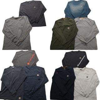 古着卸 まとめ売り カーハート Carhartt 長袖Tシャツ 11枚セット (メンズ M ) 胸ポケット 袖プリント ワンポイント 中古 古着 NB3972(Tシャツ/カットソー(七分/長袖))