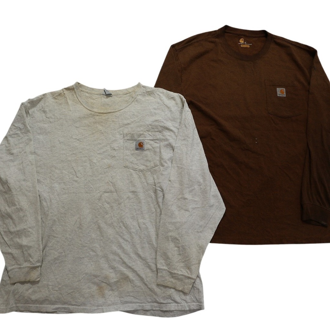 古着卸 まとめ売り カーハート Carhartt 長袖Tシャツ 10枚セット (メンズ XL ) 胸ポケット ヘンリーネック ワンポイント 中古 古着 NB3965 メンズのトップス(Tシャツ/カットソー(七分/長袖))の商品写真