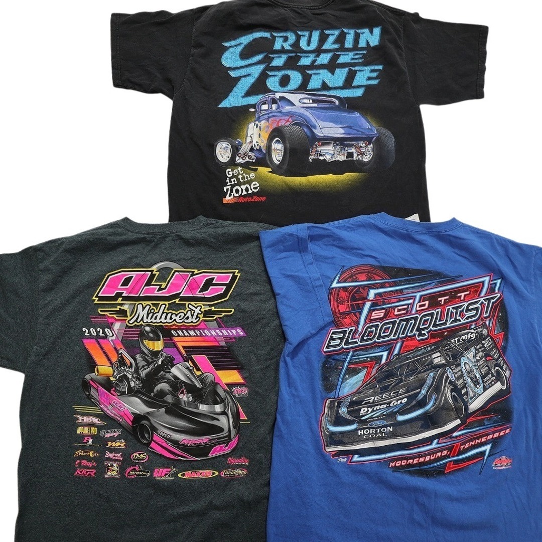 古着卸 まとめ売り レーシング 半袖Tシャツ 14枚セット (メンズ L ) 大判プリント サーキット 車 中古 古着 NB3963 メンズのジャケット/アウター(その他)の商品写真