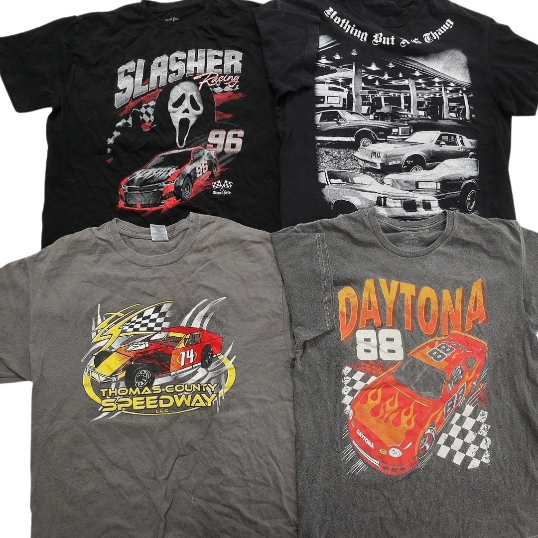 古着卸 まとめ売り レーシング 半袖Tシャツ 14枚セット (メンズ L ) 大判プリント サーキット 車 中古 古着 NB3963 メンズのジャケット/アウター(その他)の商品写真