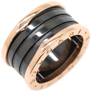 ブルガリ(BVLGARI)のブルガリ BVLGARI リング 指輪 ビーゼロワン B-zero1 4バンドリング K18PG セラミック ピンクゴールド×ブラック #55 黒 750PG 18金 14.5号【中古】(リング(指輪))