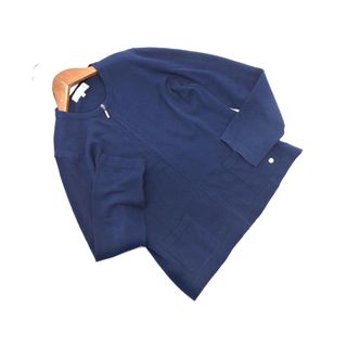 MACKINTOSH LONDON マッキントッシュロンドン ジップアップ ニット カーディガン size38/紺 ■◇ レディース(カーディガン)