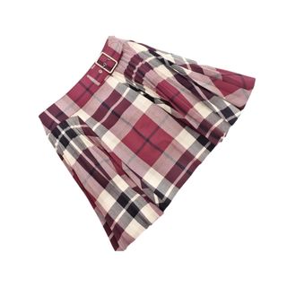 バーバリーブルーレーベル(BURBERRY BLUE LABEL)のBURBERRY BLUE LABEL バーバリーブルーレーベル プリーツ 切替 チェック フレア スカート size38/ボルドー ■■ レディース(ミニスカート)