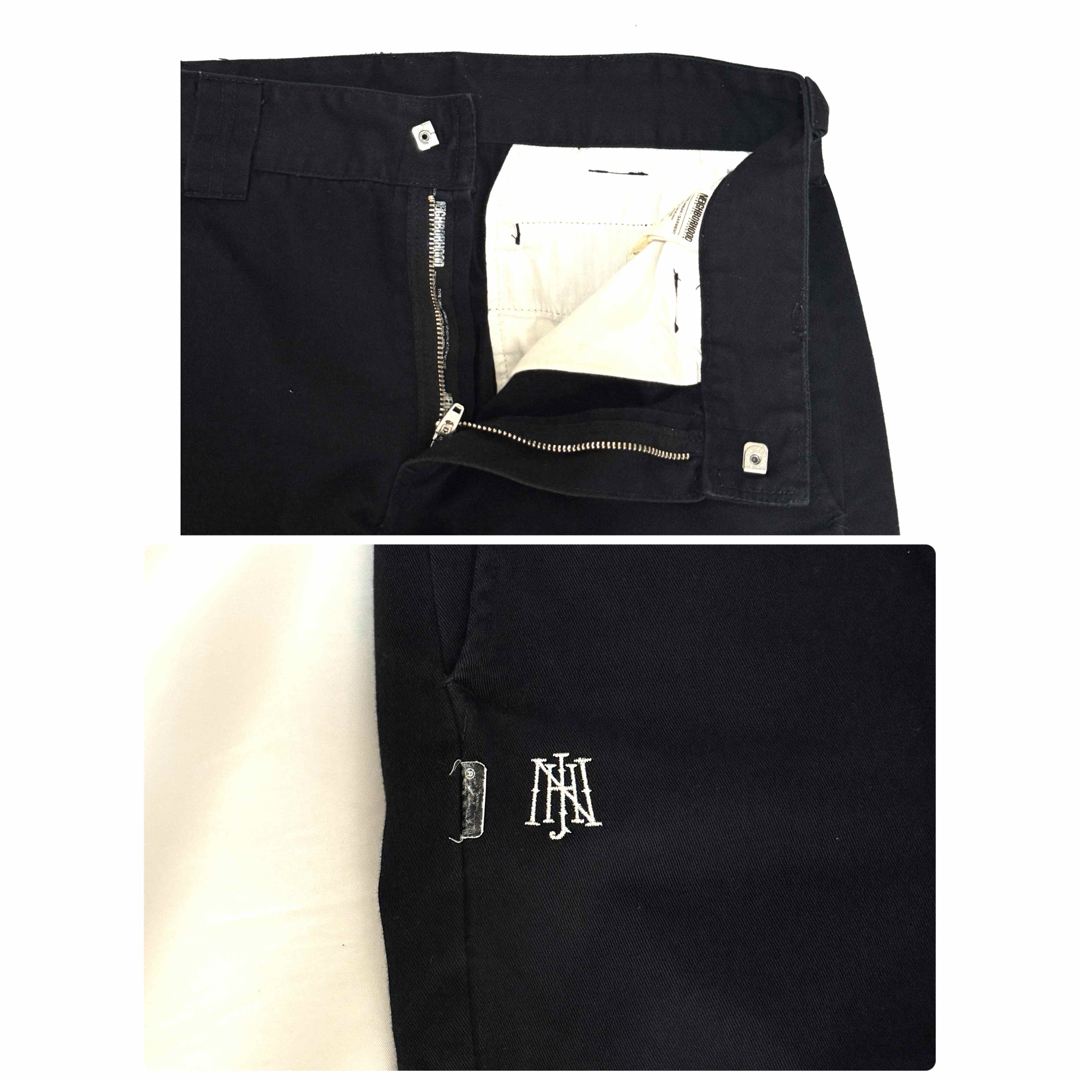 NEIGHBORHOOD(ネイバーフッド)のネイバーフッド 刺繍ロゴ 黒パンツ S 日本製 定番シルエット人気モデル メンズのパンツ(その他)の商品写真