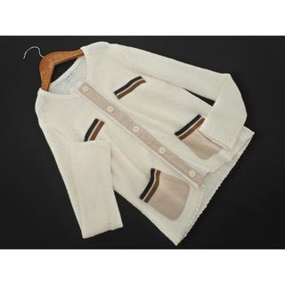 新品 en recre アンレクレ 胸ポケット ニット カーディガン size2/白 ■◇ レディース(カーディガン)