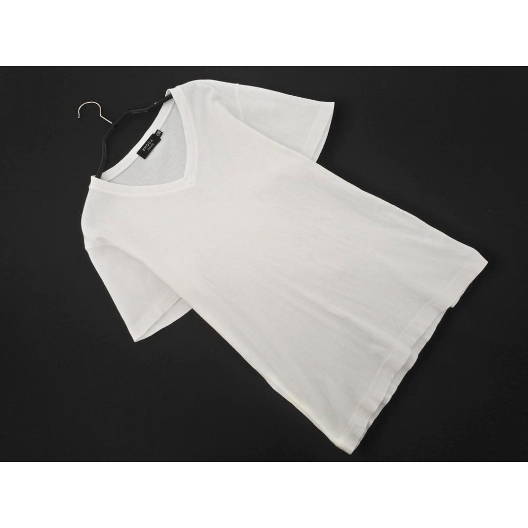 EPOCA(エポカ)のEPOCA エポカ UOMO リブ Vネック Tシャツ size48/白 ■◆ メンズ メンズのトップス(Tシャツ/カットソー(半袖/袖なし))の商品写真