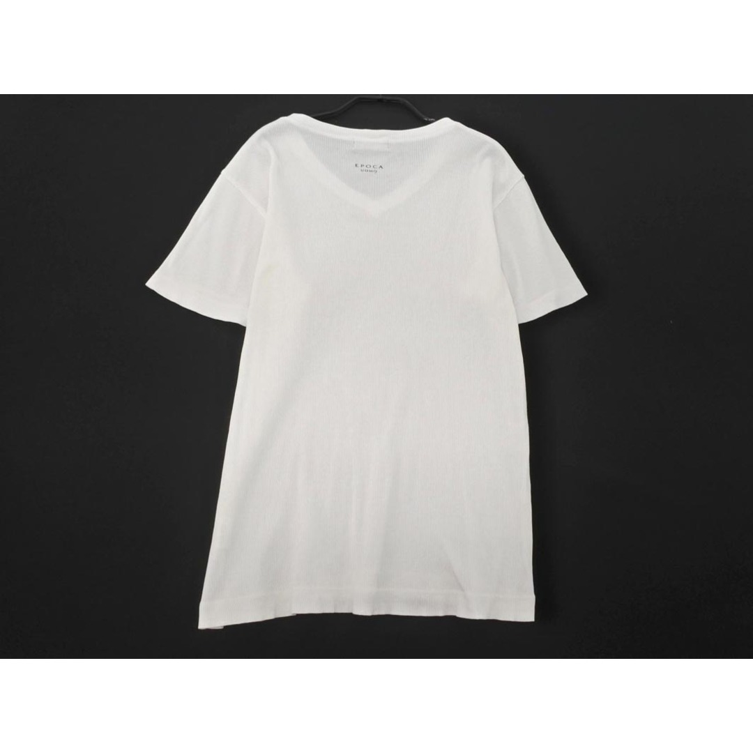 EPOCA(エポカ)のEPOCA エポカ UOMO リブ Vネック Tシャツ size48/白 ■◆ メンズ メンズのトップス(Tシャツ/カットソー(半袖/袖なし))の商品写真