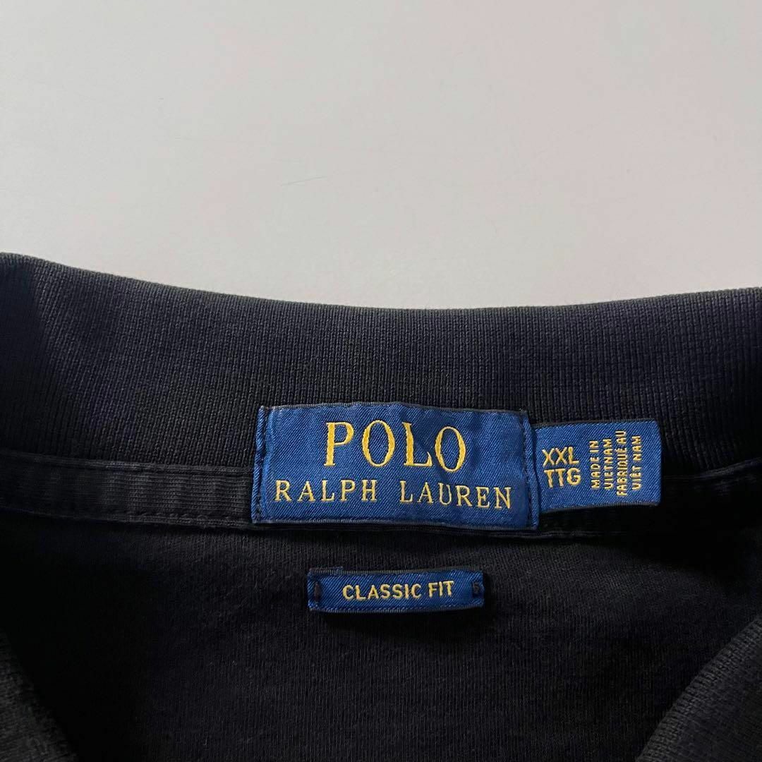 POLO RALPH LAUREN(ポロラルフローレン)のポロラルフローレン ポロシャツ ブラック XXL ポニー刺繡 ビッグシルエット メンズのトップス(ポロシャツ)の商品写真