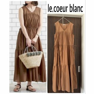ルクールブラン(le.coeur blanc)の定価14,300円 le.coeur blanc ティアードマキシワンピース 綿(ロングワンピース/マキシワンピース)