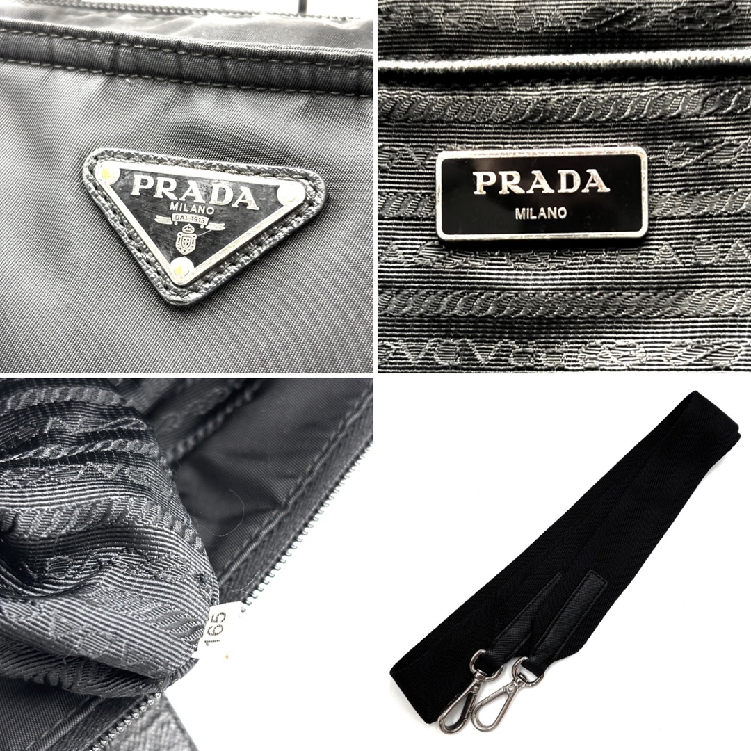 PRADA(プラダ)のPRADA プラダ 2way ショルダー トートバッグ 三角ロゴ 白タグ ブラック レディースのバッグ(トートバッグ)の商品写真