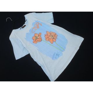 EVEX by KRIZIA エヴェックスバイクリツィア プリント 半袖 カットソー Tシャツ size40/水色 ■◆ レディース(Tシャツ(半袖/袖なし))