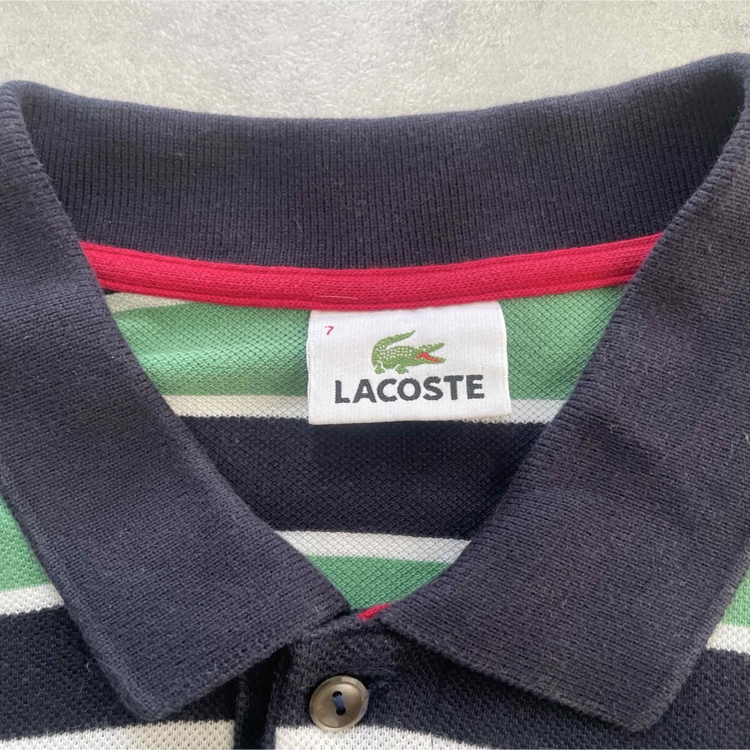 LACOSTE(ラコステ)の古着 LACOSTE ポロシャツ ボーダー ラコステ グリーン メンズのトップス(ポロシャツ)の商品写真