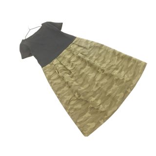 インディヴィ(INDIVI)のINDIVI インディヴィ ドッキング ワンピース size38/黒ｘカーキ ■◆ レディース(ひざ丈ワンピース)