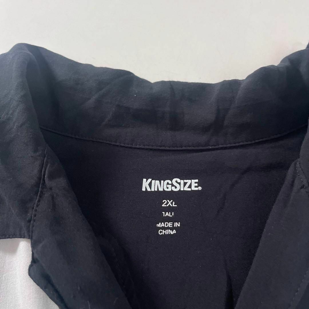 KINGSIZE ビッグシルエット 古着 オープンカラーシャツ レーヨン XXL メンズのトップス(Tシャツ/カットソー(半袖/袖なし))の商品写真