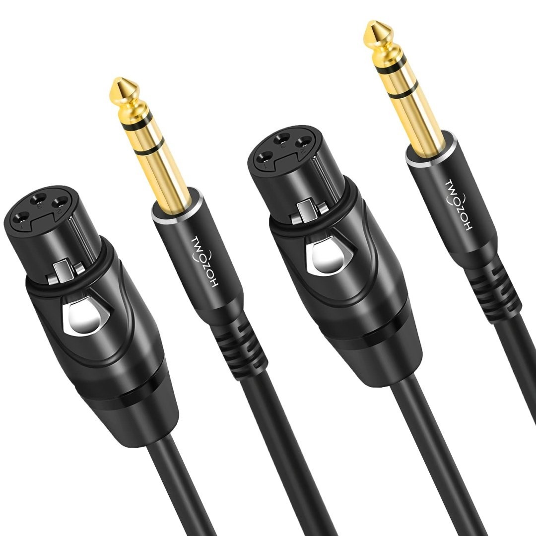 【特価商品】Twozoh XLRメスから6.35mm (1/4インチ) オスTR スマホ/家電/カメラのオーディオ機器(その他)の商品写真