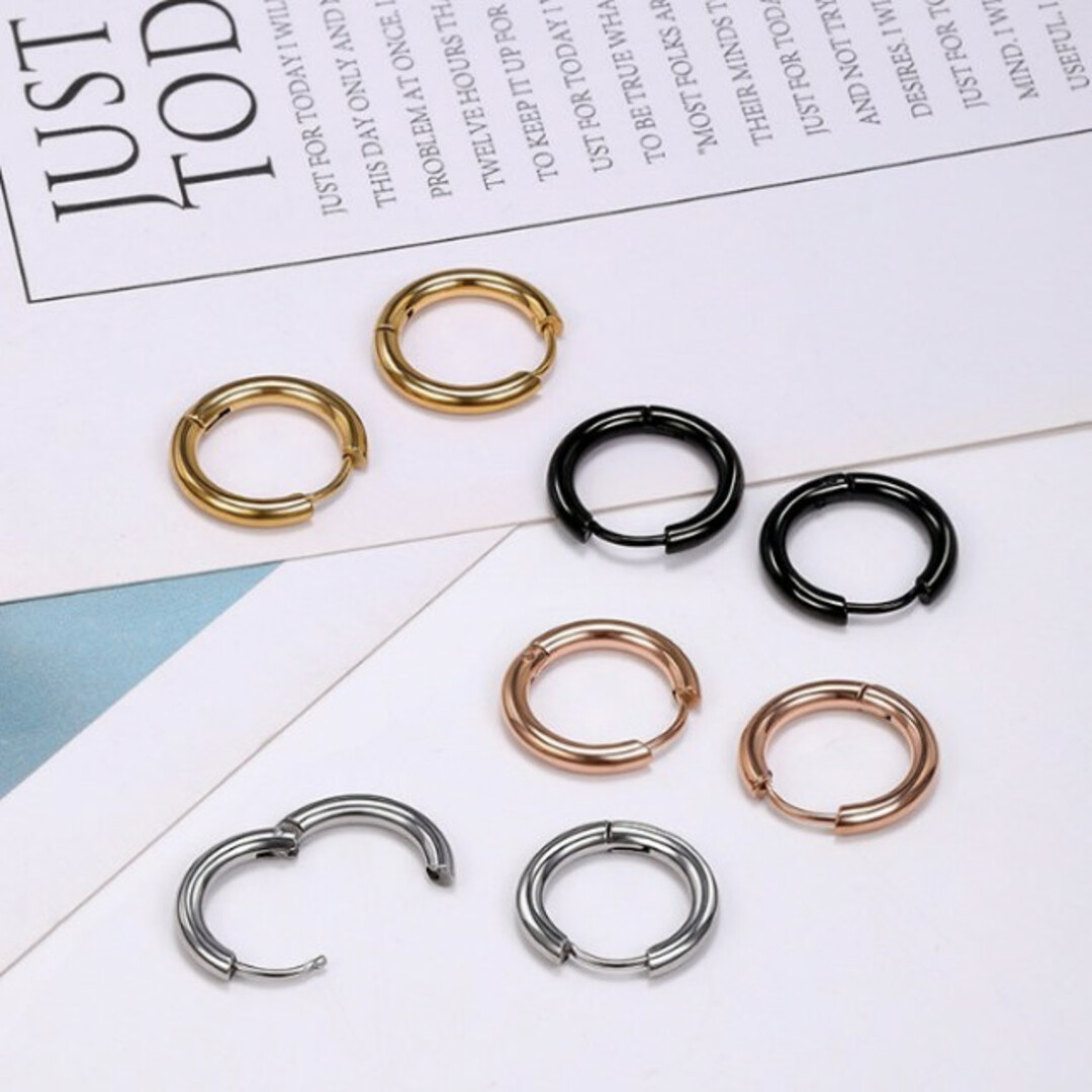 フープピアス ゴールド ２０ｍｍ ２個 ユニセックス 男女兼用 レディースのアクセサリー(イヤリング)の商品写真