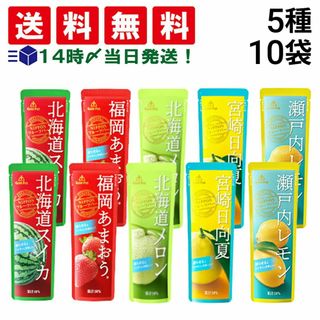 ゴールドパック(ゴールドパック)の【 送料無料 】 ゴールドパック 凍らせておいしい フルーツバー 詰め合わせ アソート セット 5種 各2本 計10本 まとめ買い ( スイカ あまおう メロン 日向夏 レモン）(その他)