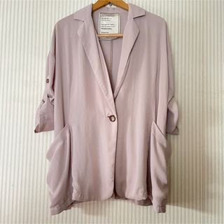 RETORO GIRL レトロガール 薄手 テーラードジャケット ピンクベージュ
