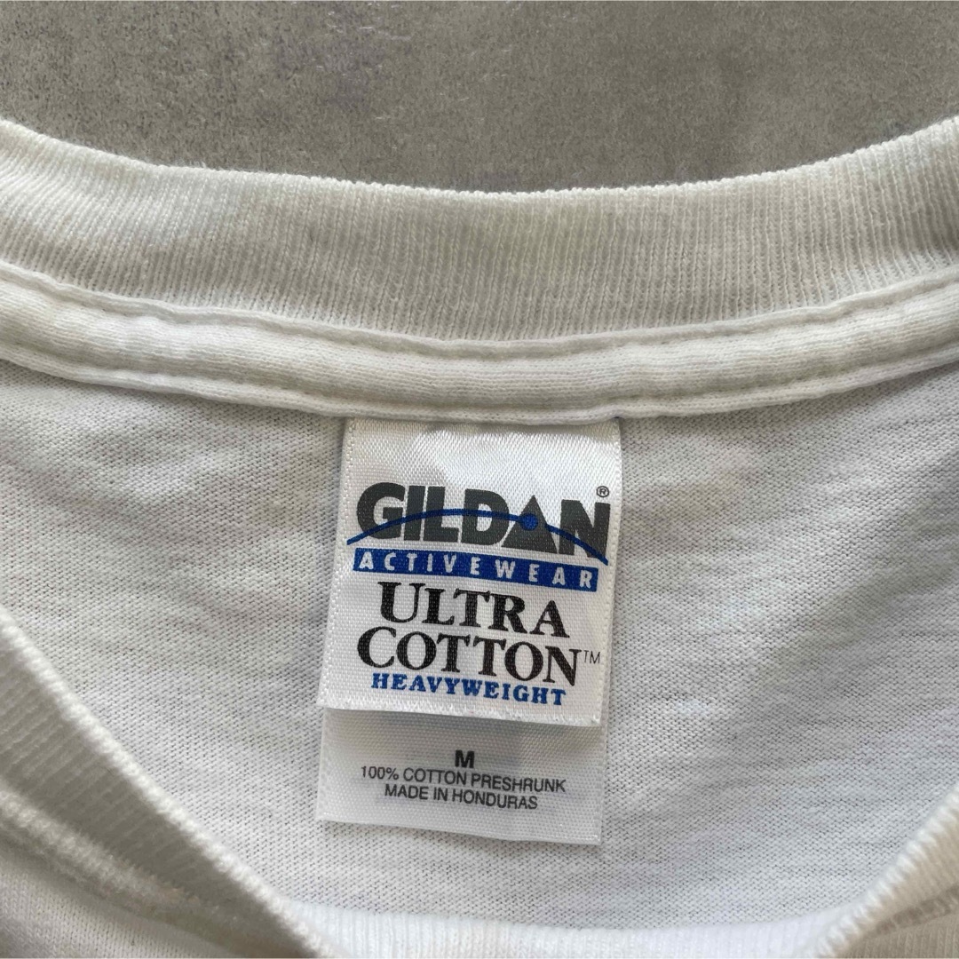 古着 Tシャツ プリントT ホワイト 白T GILDAN イラスト 相撲 メンズのトップス(Tシャツ/カットソー(半袖/袖なし))の商品写真