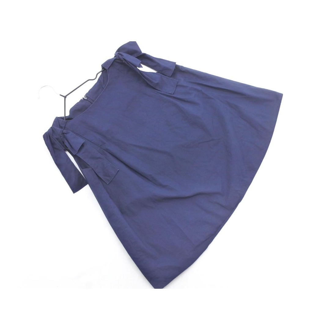 MACKINTOSH PHILOSOPHY(マッキントッシュフィロソフィー)のMACKINTOSH PHILOSOPHY マッキントッシュフィロソフィー 肩リボン ノースリーブ ブラウス シャツ size38/濃紺 ■◆ レディース レディースのトップス(シャツ/ブラウス(半袖/袖なし))の商品写真