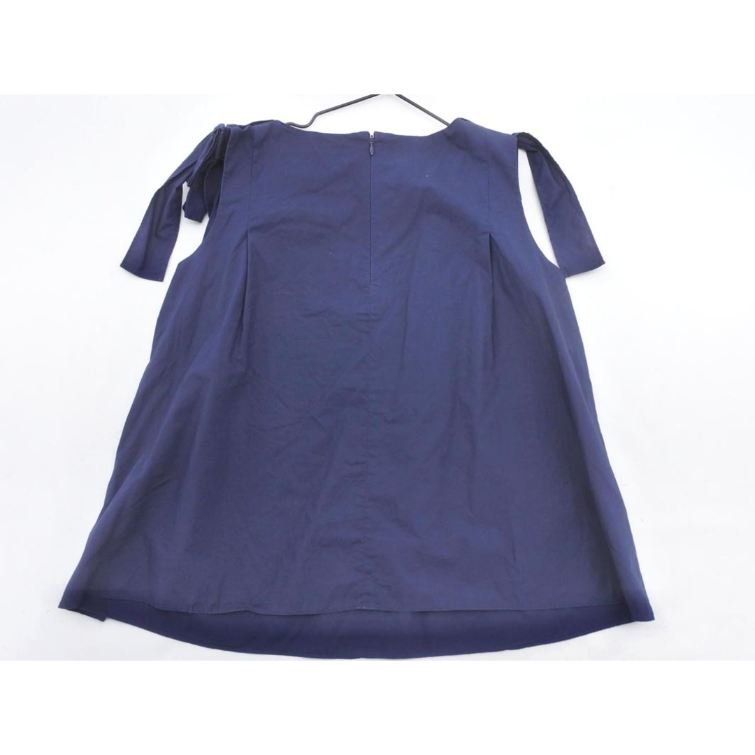 MACKINTOSH PHILOSOPHY(マッキントッシュフィロソフィー)のMACKINTOSH PHILOSOPHY マッキントッシュフィロソフィー 肩リボン ノースリーブ ブラウス シャツ size38/濃紺 ■◆ レディース レディースのトップス(シャツ/ブラウス(半袖/袖なし))の商品写真