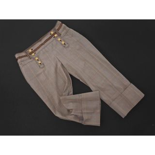 バーバリー(BURBERRY)のBURBERRY バーバリー BLUE LABEL ブルーレーベル チェック クロップド パンツ size36/茶 ■◆ レディース(クロップドパンツ)