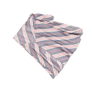 バーバリー(BURBERRY)のBURBERRY バーバリー BLUE LABEL ブルーレーベル サイドリボン Aライン 台形 スカート size36/グレー×白×赤 ■◇ レディース(ひざ丈スカート)