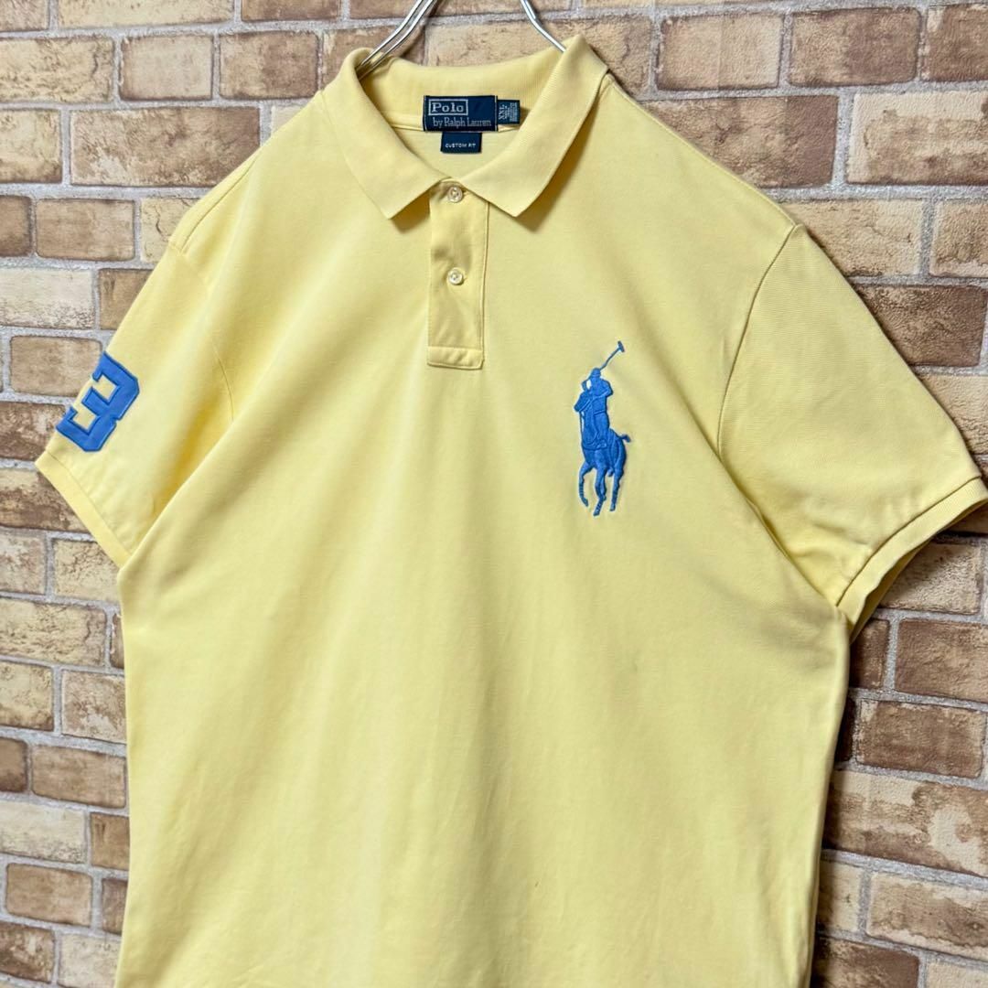 ポロバイラルフローレン　半袖ポロシャツ　ビッグポニー　刺繍　イエロー　XXL メンズのトップス(ポロシャツ)の商品写真