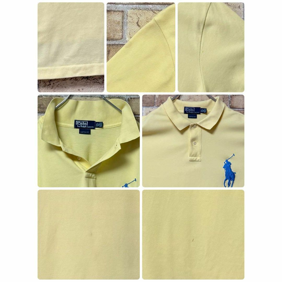 ポロバイラルフローレン　半袖ポロシャツ　ビッグポニー　刺繍　イエロー　XXL メンズのトップス(ポロシャツ)の商品写真