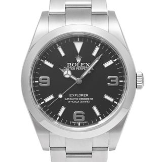 国内正規保証書付き ROLEX エクスプローラー1 ブラックアウト 鏡面バックル Ref.214270 ブラック 中古品 メンズ 腕時計
