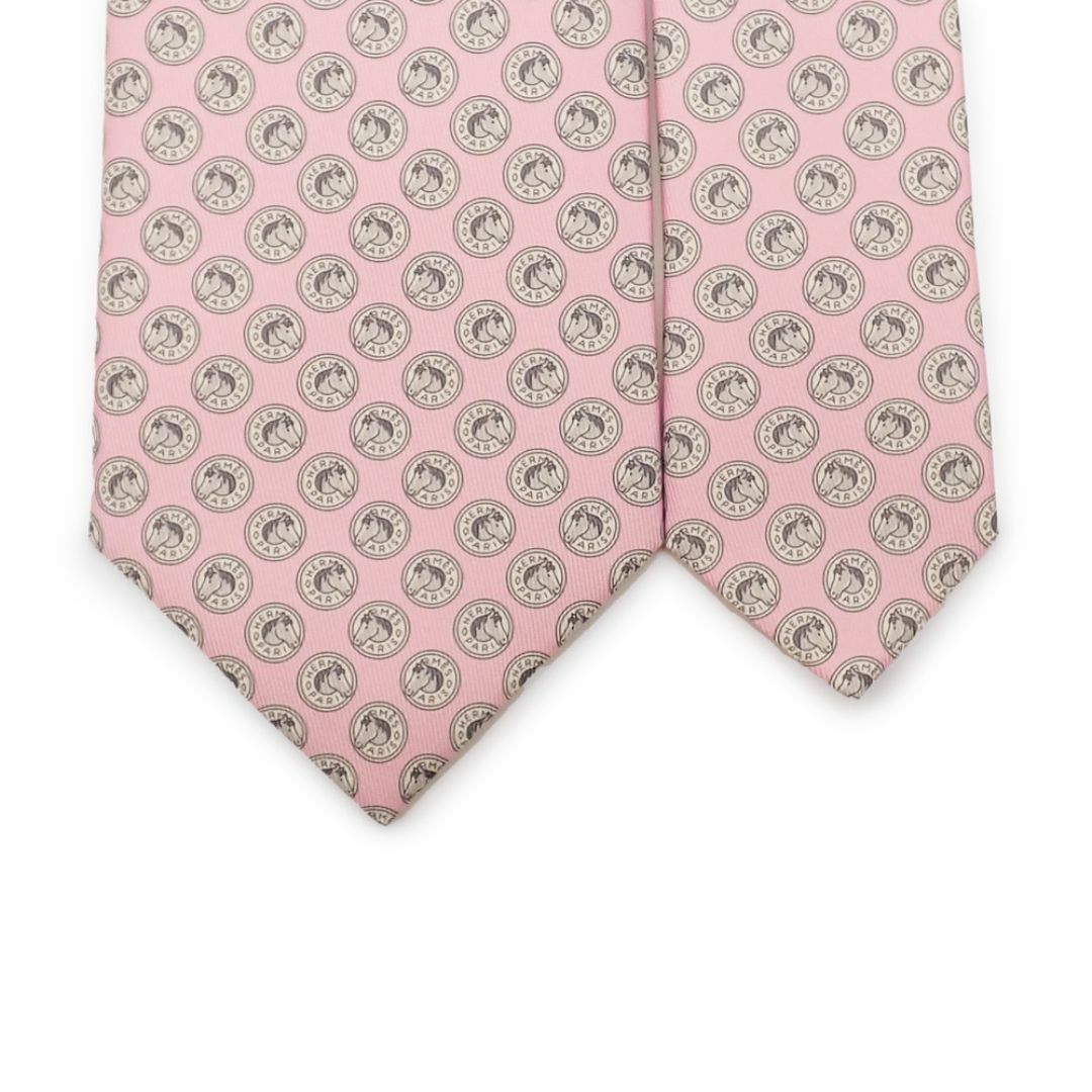 HERMES(エルメス)の新品 エルメス クラヴァット ツイル ネクタイ メンズ シルク シュバル セリエ ローズペール 606139T メンズのファッション小物(ネクタイ)の商品写真