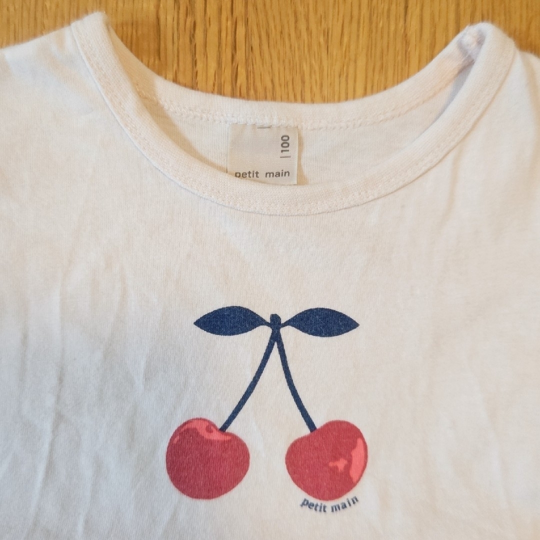 petit main(プティマイン)のプティマイン　半袖Tシャツ　100cm　2枚セット　女の子　綿100% キッズ/ベビー/マタニティのキッズ服女の子用(90cm~)(Tシャツ/カットソー)の商品写真