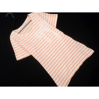 MACKINTOSH PHILOSOPHY マッキントッシュフィロソフィー ボーダー プリント カットソー size38/オフホワイトｘオレンジ ■◆ レディース