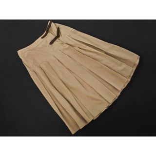 新品 PAUL STUART ポールスチュアート シルク混 タック ロング スカート ベージュ ■◇ レディース