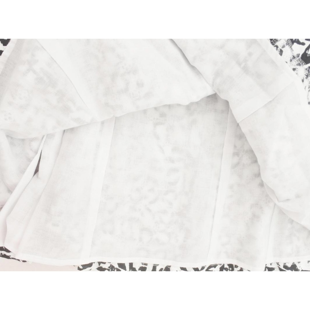 Theory(セオリー)のtheory セオリー カットワーク ノースリーブ Aライン ワンピース size2/白ｘ黒 ■◆ レディース レディースのワンピース(ミニワンピース)の商品写真