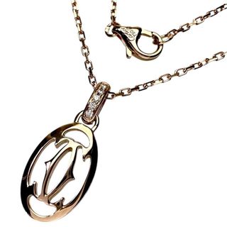 カルティエ(Cartier)のカルティエ ネックレス ロゴ K18PG ダイヤモンド 5P(ネックレス)