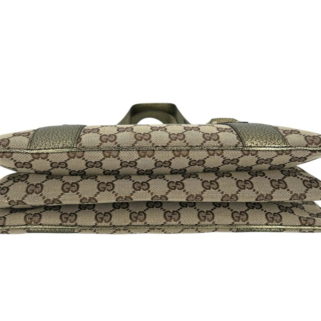GUCCI(グッチ)のGUCCI グッチ GGキャンバス メタルバンブー ハンドバッグ 131324 213317 ハンドバッグ レディース ヴィンテージ 中古 美品 レディースのバッグ(トートバッグ)の商品写真